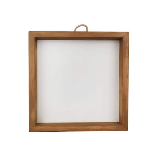 8&#x22; x 8&#x22; White Plaque with Brown Frame by Make Market&#xAE;